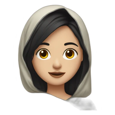 pale girl with black hair and dupatta sticker