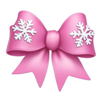Pink bow with snowflakes sticker