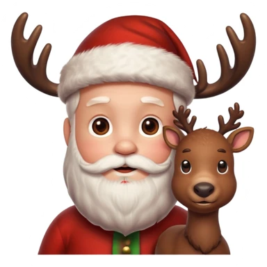 cute reindeer with santa sticker