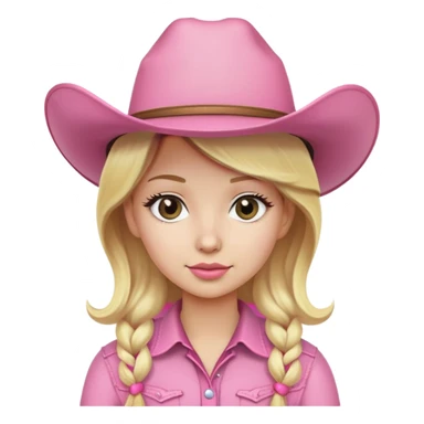 Girl with pink cowboy hat and blonde hair sticker