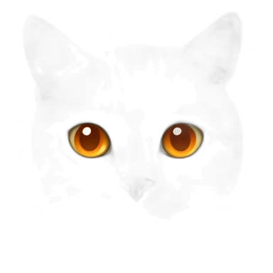 white cat with orange spot on his face sticker