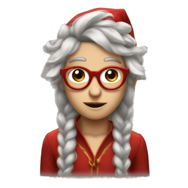 une elfe au cheveux rouge avec des lunettes qui pleure sticker
