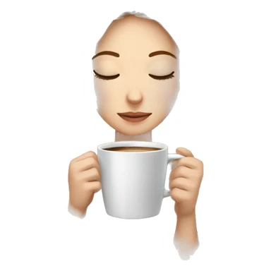 White girl inside a blanket sipping coffee eyes closed sticker