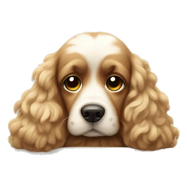 Cocker fluffy dog in cozy settings sticker