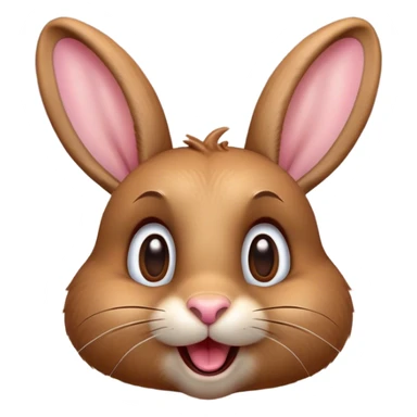 Cinematic Comical Brown Rabbit Portrait Emoji, Head tilted dramatically with an exaggeratedly amused expression, featuring a striking brown fur with lively, twitching ears and wide, expressive brown eyes filled with playful disbelief, Simplified yet hilariously expressive features, highly detailed, glowing with a slightly sassy glow, high shine, dramatic yet playful, stylized with an air of cheeky mischief, bright and endearing, soft glowing outline, capturing the essence of a spirited and over-the-top bunny, so meme-worthy it feels like it could side-eye its way into internet fame instantly! sticker