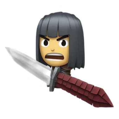 angry berserk guts with large sword sticker