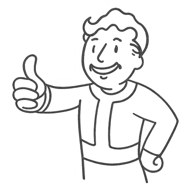 Vault Boy from Fallout giving a thumbs-up sticker