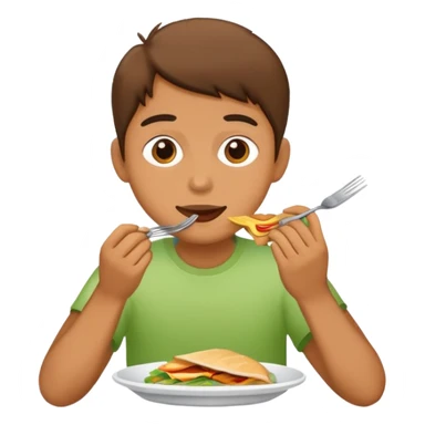 Person eating lunch sticker