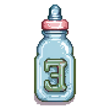 baby bottle with letter J monogram sticker