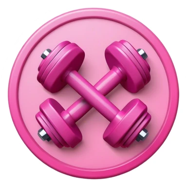 Pink dumbbells on pink circle sticker