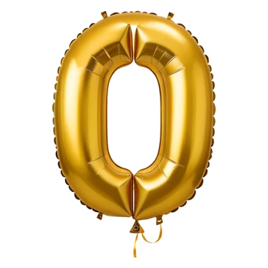 the number 0 in gold balloons sticker