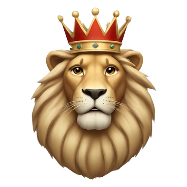 Lion head with crown on the head sticker