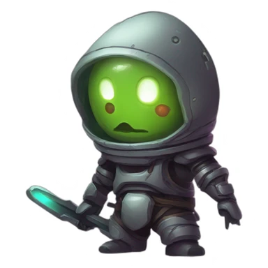 let him cook alien emoji scifi roguelike rpg style inspired by slay the spire digital art sticker