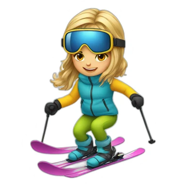 girl on a ski sticker