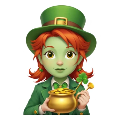 Suburban female leprechaun sticker
