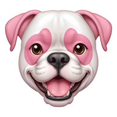 Happy All White boxer with large pink jowls  sticker