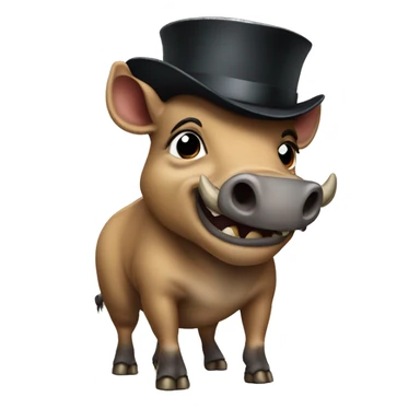 warthog with tophat sticker