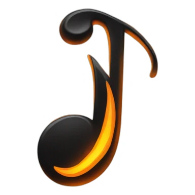 black music note, fire sticker