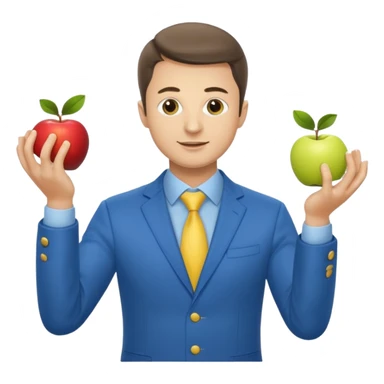zelensky juggling two apple blue and yellow sticker