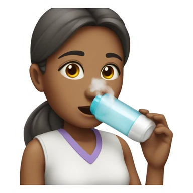 Girl with inhaler  sticker