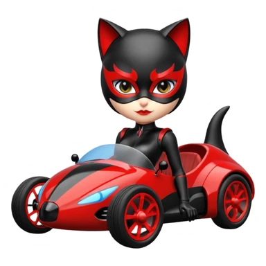 Hot rod Cat Woman’s futuristic Catmobile rc car  sticker