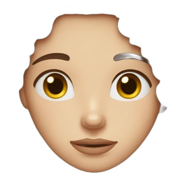 Brunette with wavy hair, brown eyes, with her head pressed against a light blue very soft pillow because she’s embarrassed  sticker