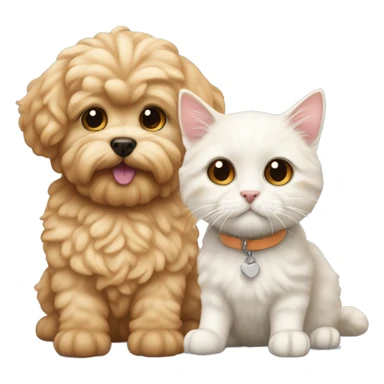 White-ginger cat AND apricot Maltipoo together  sticker