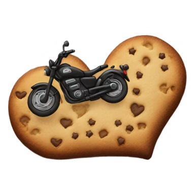 cookie heart with black motorbike  sticker