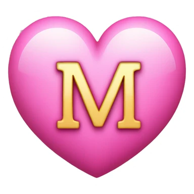 Pink heart wish initial M in it  sticker