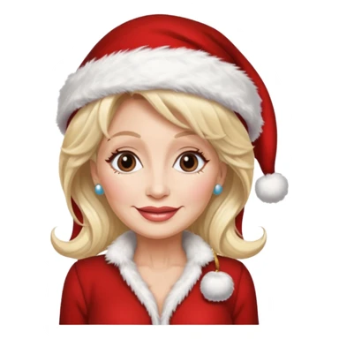 Dolly Parton with a Santa hat sticker