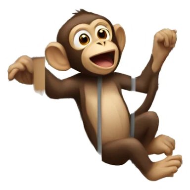 Monkey jumping out of cage sticker