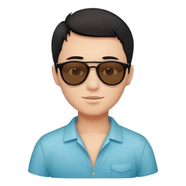 boy with short black hair, ocean air, perfectlist sticker