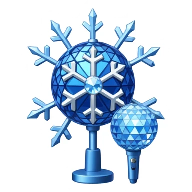 An emoji that represents the K-pop group Seventeen and also symbolizes my personal icon ❄️, along with a Seventeen-related 💙and 🪩🎤💎element of your choice reflecting the group's concept." sticker