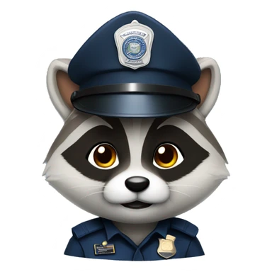 racoon police officer  sticker