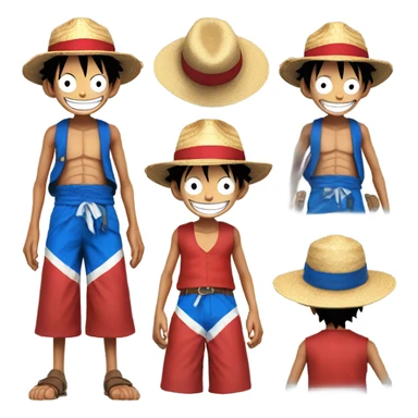 Monkey d luffy with blue face sticker