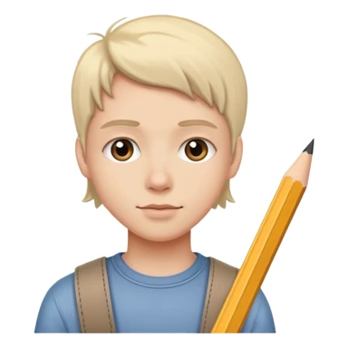 portre skecth on sketch book, with pencil sticker