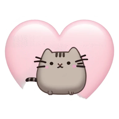 pusheen light pink heart sticker