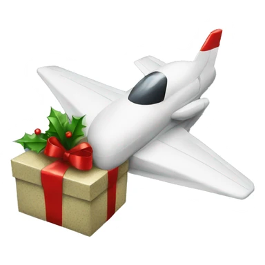 Jet with Christmas present  sticker