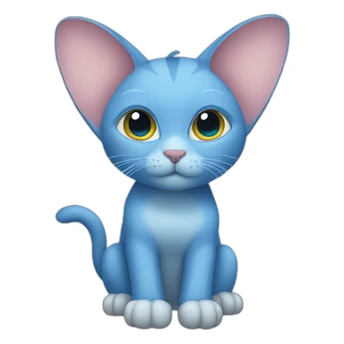 Blue cat with elephant ears sticker