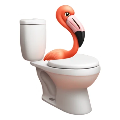 Disgusted Flamingo That’s The color Coral And he’s sitting on the toilet sticker
