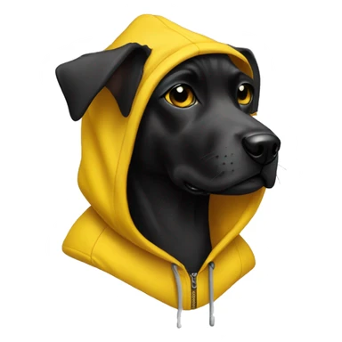 black tine dog with yellow hoodie sticker