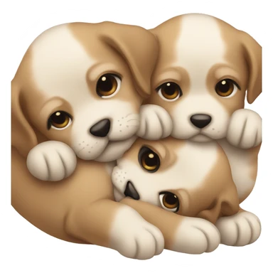 Puppies snuggling sticker