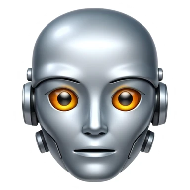 simple AI robot face with digital expression sticker