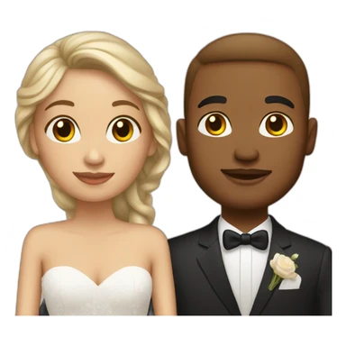 wedding couple light-skinned sticker