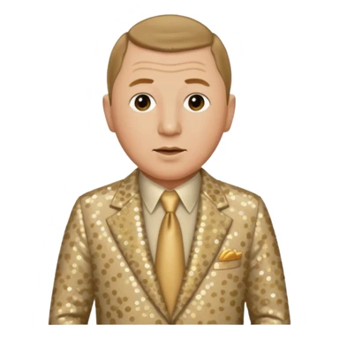 Curly Howard from The Three Stooges with dark blonde hair, beige sequin suit  sticker