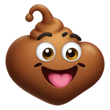 happy poop with heart eyes in love sticker