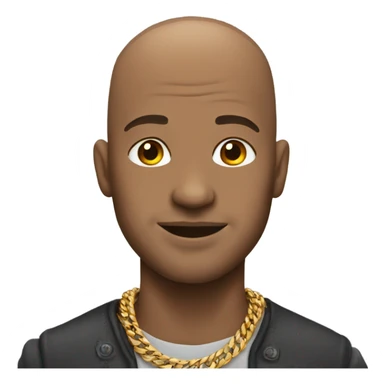 bald man with stylish necklace sticker