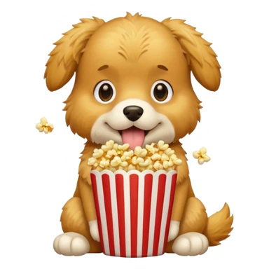 Cachorro comendo pipoca sticker