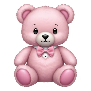 light pink teddy bear with pink bow tie sticker