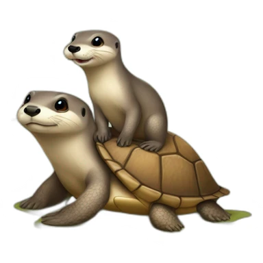 LOUTRE SUR UNE TORTUE sticker